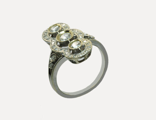 Decò Period Ring – White Gold and Diamonds